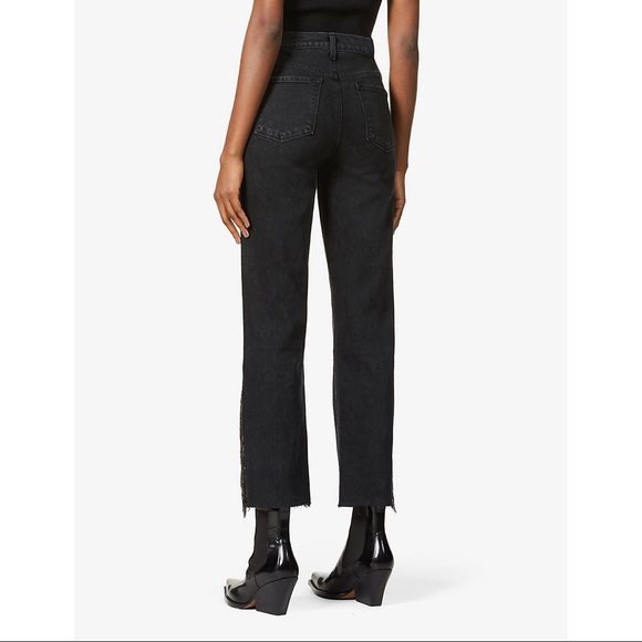 NEW J Brand Jules Chain Embellished Black Jeans - Picture 6 of 8